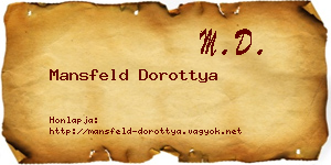 Mansfeld Dorottya névjegykártya